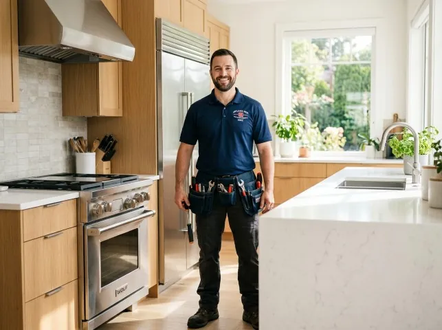 Appliance Repair Hero technician in a Antelope, CA kitchen after an appliance repair